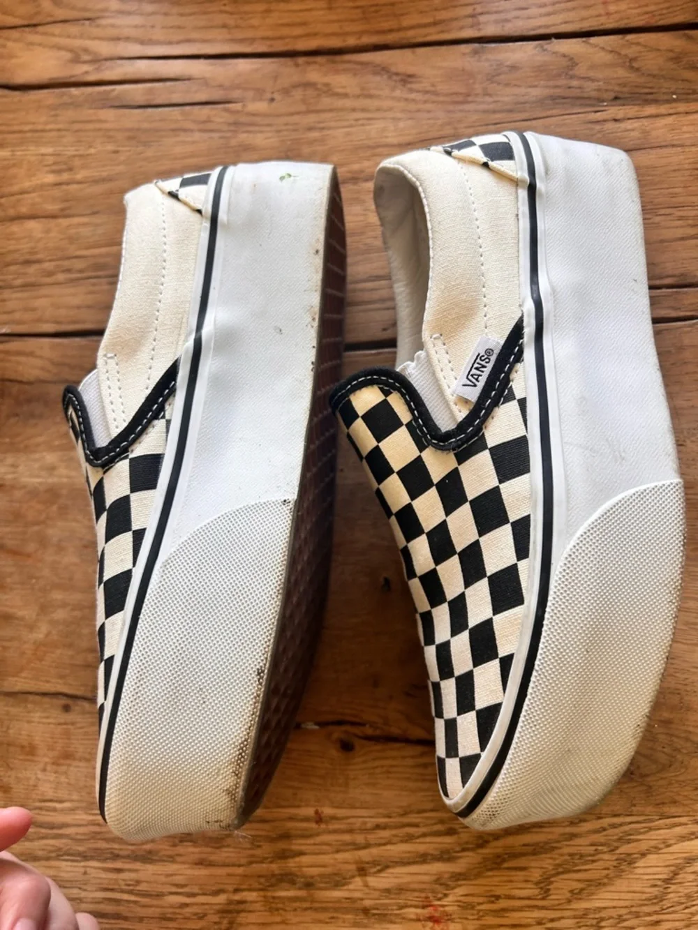 C- Vans unisex Checkerboard Slip-On in Black and White checkered